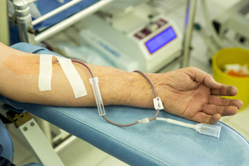 Blood donation hand