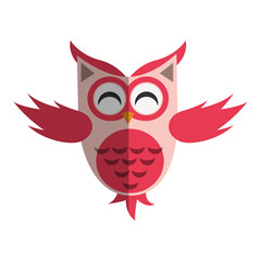 owl cartoon icon over white background. colorful design. vector illustration