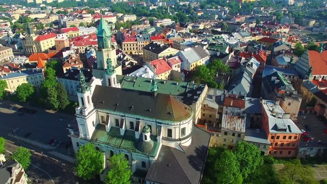 Lublin - Katedra i stare miasto z lotu ptaka