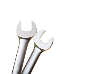 Spanners on white background
