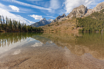 Tetons Fall reflection in String Lake