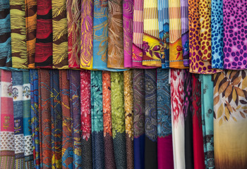Auswahl bunter stoffe