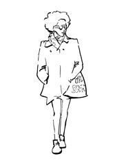 Beautiful girl. Sketch.