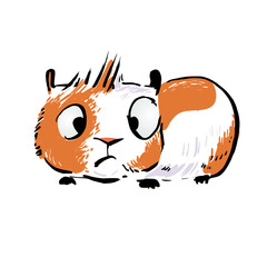 Cute cavy. Hand drawn sketch.