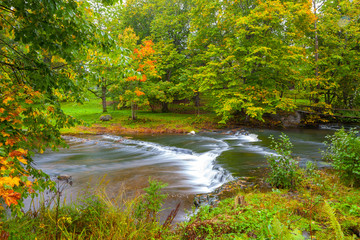 Small waterfall (cascades) on river in Estonia
