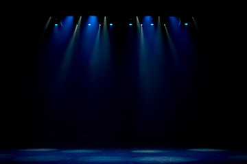 scene, stage light with colored spotlights