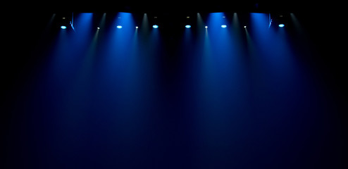 scene, stage light with colored spotlights