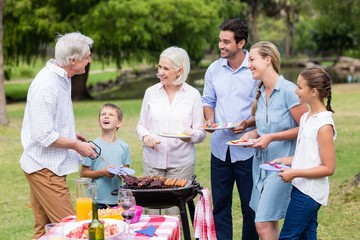 Family enjoying together in park