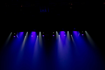 scene, stage light with colored spotlights