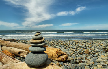 Heap of stones in Ruby beach