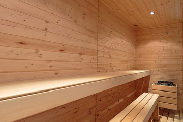 Fototapeta na wymiar Cozy sauna room
