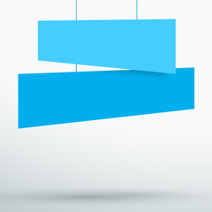 Infographic 2 Blue Title Boxes Hanging 3d Vector