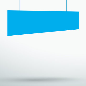 Infographic 1 Blue Title Boxes Hanging 3d Vector