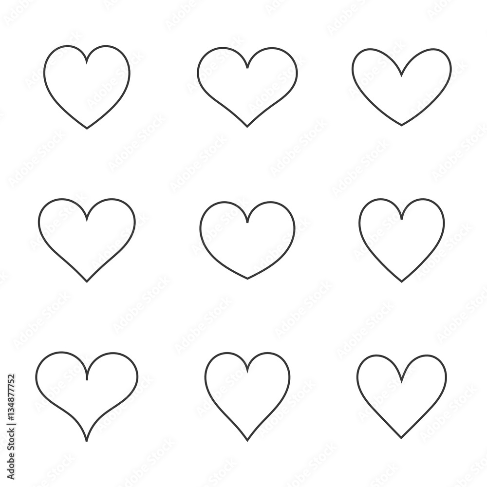 Canvas Prints hearts icons line
