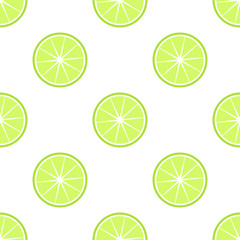 Lime slices vector pattern
