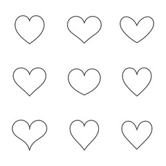 Hearts icons line