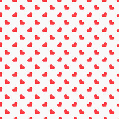 Red hearts seamless pattern