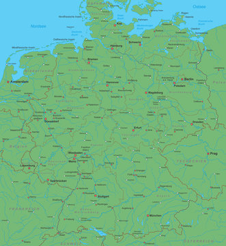 Deutschland Karte (hoher Detailgrad) - Version 1 