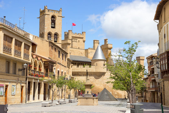 Medieval village of Olite in Navarra, Spain