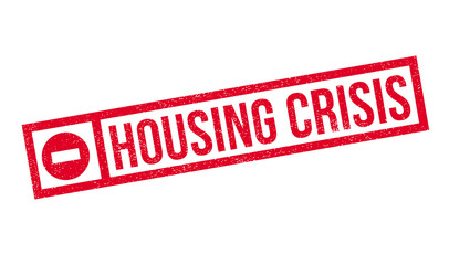 Fototapeta premium Housing Crisis rubber stamp. Grunge design with dust scratches. Effects can be easily removed for a clean, crisp look. Color is easily changed.