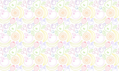 Eat healthy. vector fruit icons. Seamless texture.