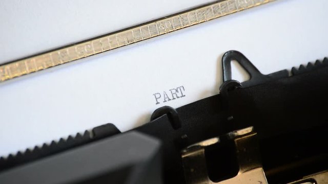 Typing the expression Part Two with an old manual typewriter
