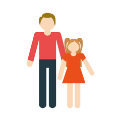 family father and daughter fun relation vector illustration eps 10