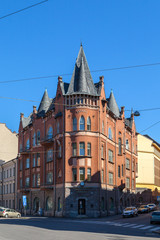 Streets and buildings of Katajanokka island, Helsinki, Finland