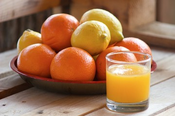 orange lemons and juice
