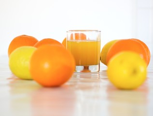 oranges, lemons and juice