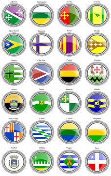 Set of icons. Municipalities of the Puerto Rico.