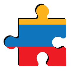 Isolated piece of puzzle with the Colombian flag, Vector illustration