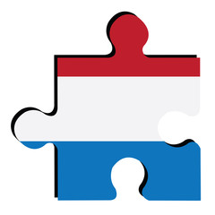 Isolated piece of puzzle with the flag of Netherlands, Vector illustration