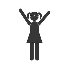 silhouette girl daughter family vector illustration eps 10