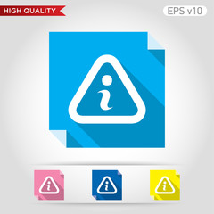 Colored icon or button of info sign symbol with background