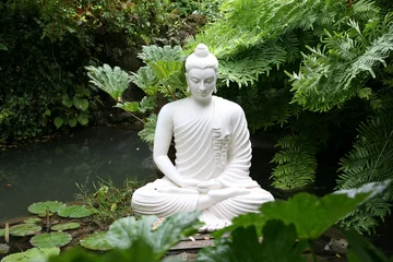 Foto op Plexiglas Boeddha boeddha aan het meer