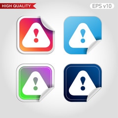 Colored icon or button of attention symbol with background