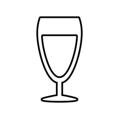 glass cup champagne drink celebration outline vector illustration eps 10