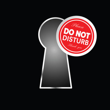 do not disturb circle on keyhole in red color illustration