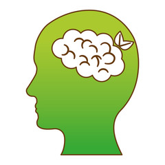 head silhouette profile thinking eco friendly related icons image vector illustration design 