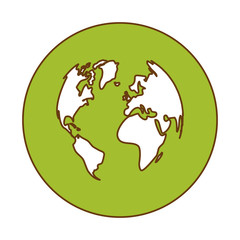 green planet earth icon image vector illustration design 