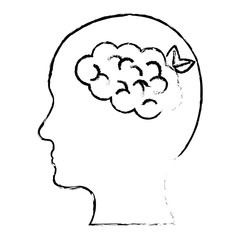 head silhouette profile thinking eco friendly related icons image vector illustration design 