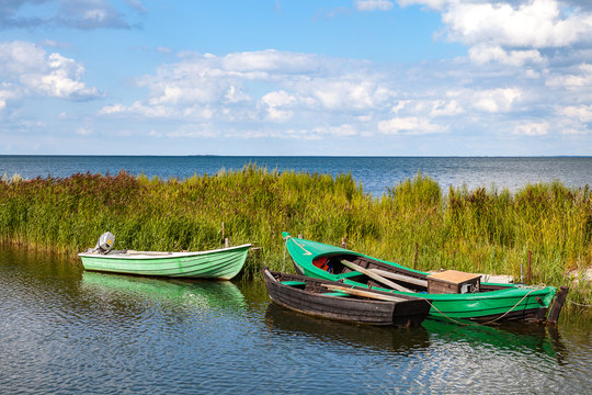 Fishing wooden boats, Baltic sea, Estonian island