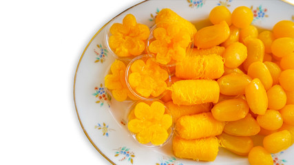 Thai dessert on a white dish