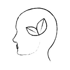 head silhouette profile thinking eco friendly related icons image vector illustration design 