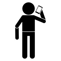 silhouette avatar using smarphone talking communication vector illustration eps 10