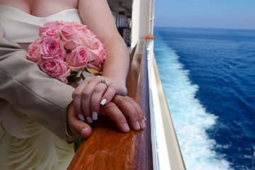 Couple married at sea on a cruise ship