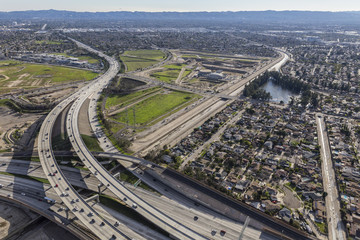Los Angeles Hollywood 170 and Golden State 5 freeway interchange in the San Fernando Valley.