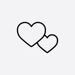 couple hearts love valentine romantic line icon black on white