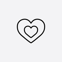 heart love valentine romantic line icon black on white